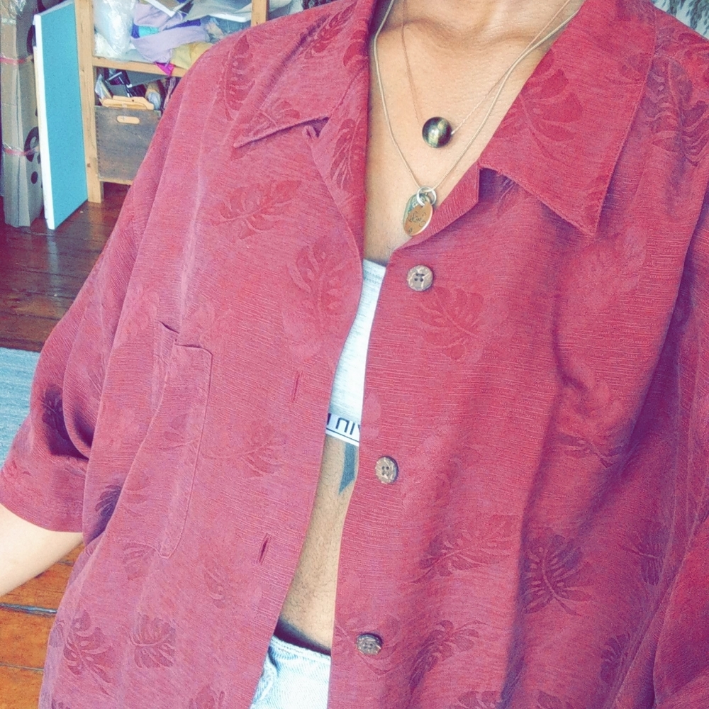 stunning silk monstera shirt